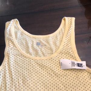 GAP Gray Polkadot Yellow Tank Top (New) Large